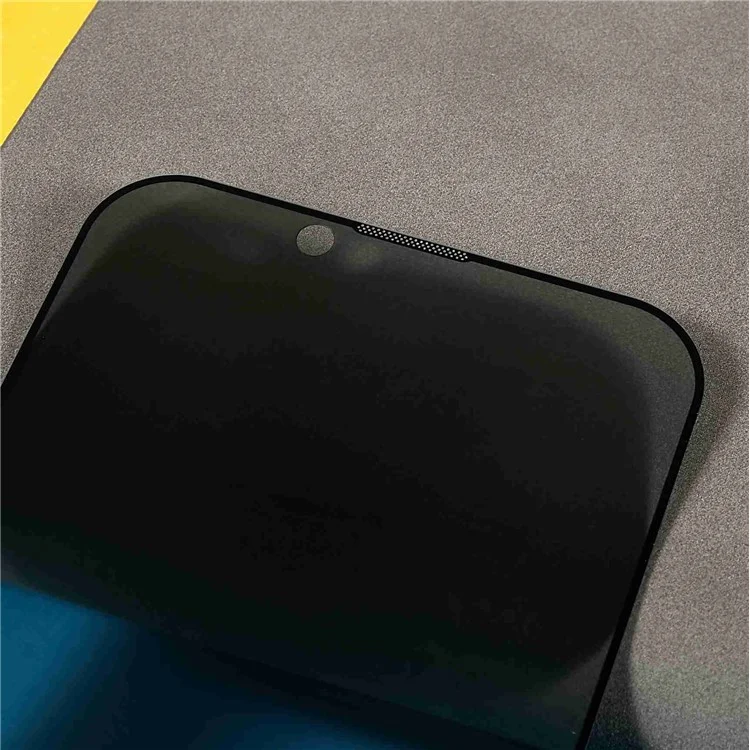 Für iPhone 14 6.1 Zoll Gehärtetes Glas Seidendruckschutz gegen Ausspähung mit Kunststoffspritzwerkzeug für die Installation