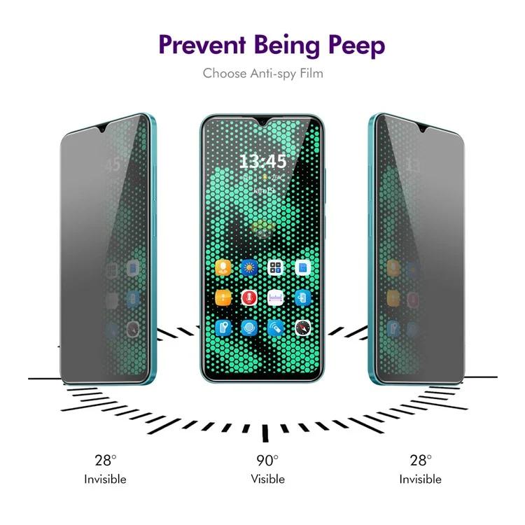 ENKAY HAT PRINCE 5Pcs For itel A70 Anti-Peep Screen Protector Ultra Resistant