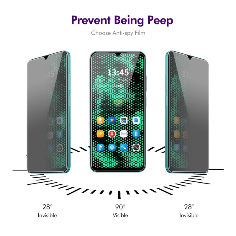 ENKAY HAT PRINCE 2 pièces pour Realme C30 4G / C30s 4G / V20 5G Protecteur d'écran Anti-Peep Full Screen Film