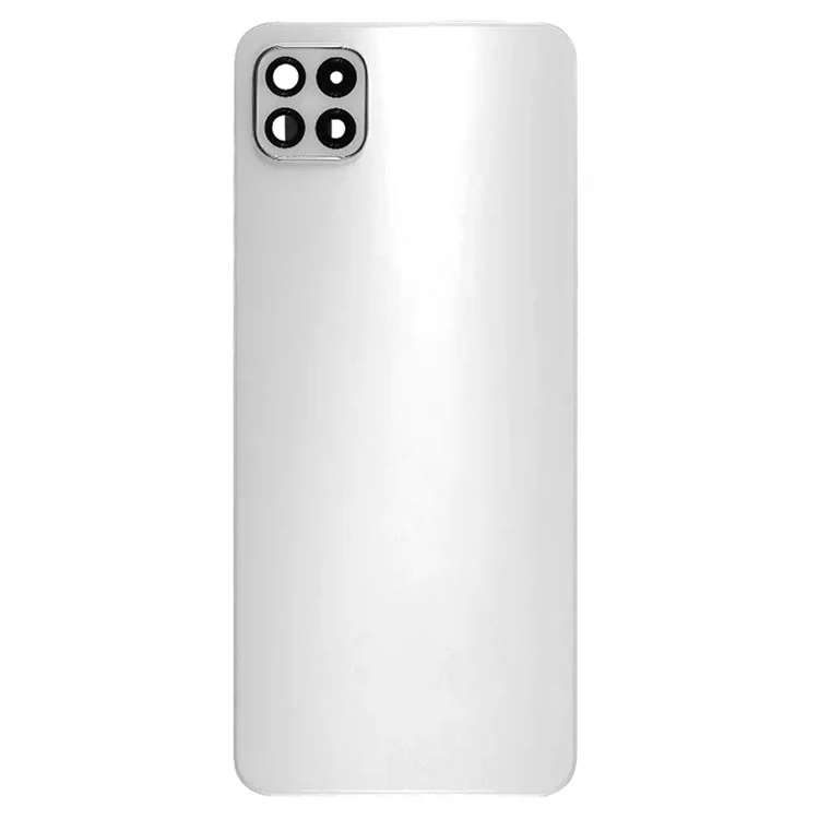 Para Samsung Galaxy A22 5G (versión UE) A226 Carcasa de batería con pegatina adhesiva + Cubierta de la lente de la cámara - Blanco