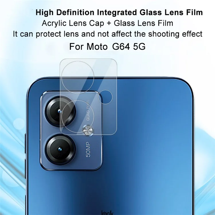 IMAK For Motorola Moto G64 5G Camera Lens Film Tempered Glass + Acrylic Lens Cap