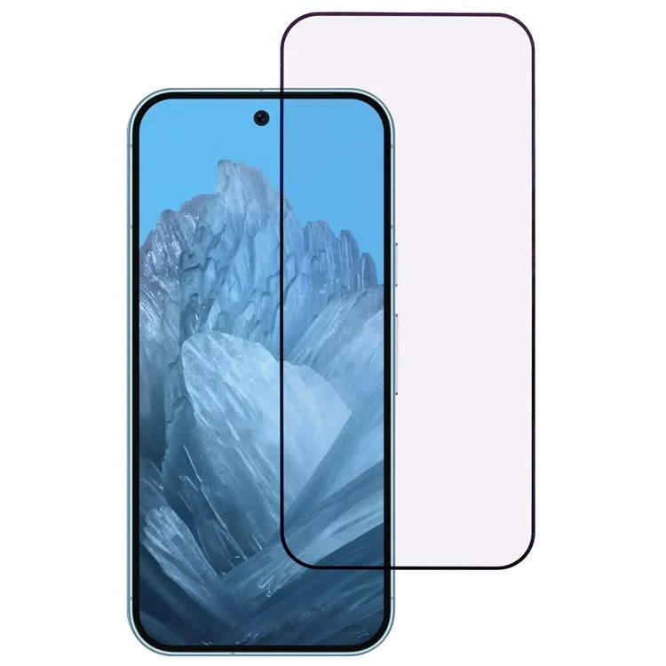 Para Google Pixel 9 / 9 Pro High Aluminium-Silicon Glass Screen Protector Proteção de Luz Roxa Impressão em Seda Película de Tela