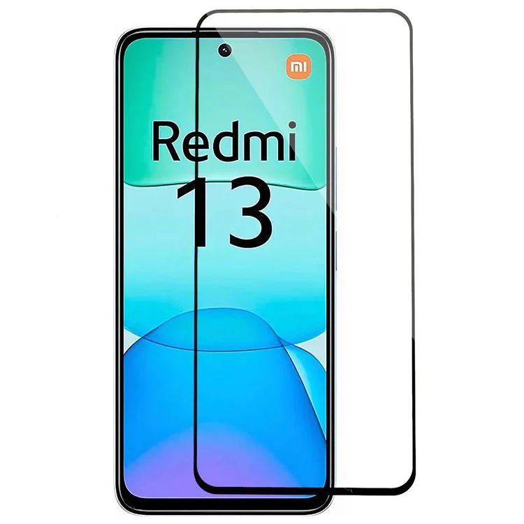 Pour Xiaomi Redmi 13 5G / 13 4G Protecteur d'écran en verre trempé pleine écran Pleine colle Impression de soie Film d'écran