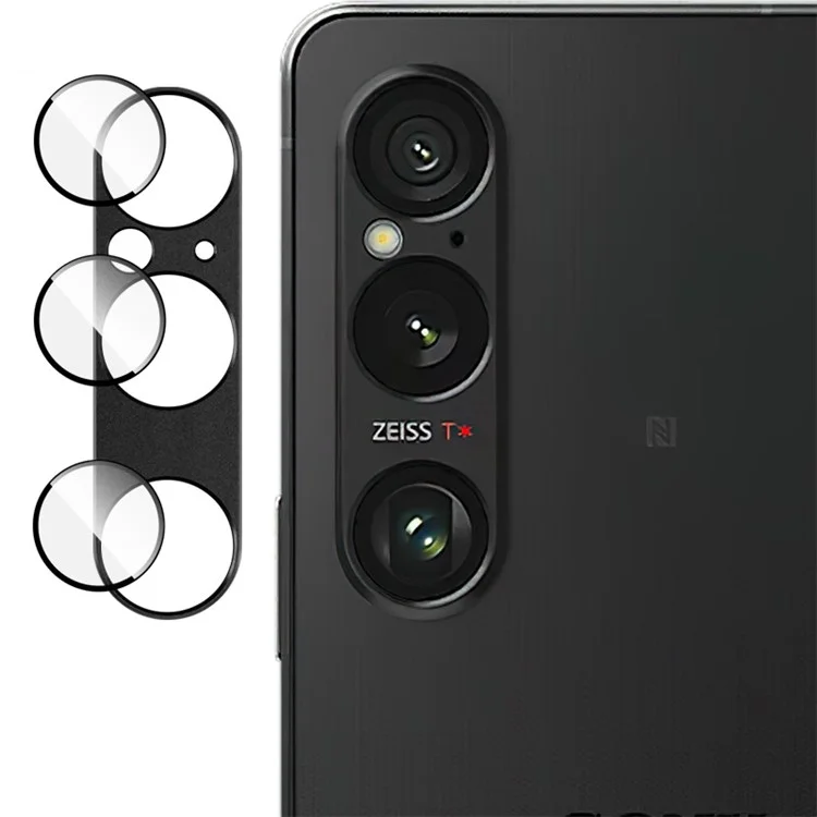 IMAK For Sony Xperia 1 VI Camera Lens Protector Metal+Tempered Glass Lens Film - Black