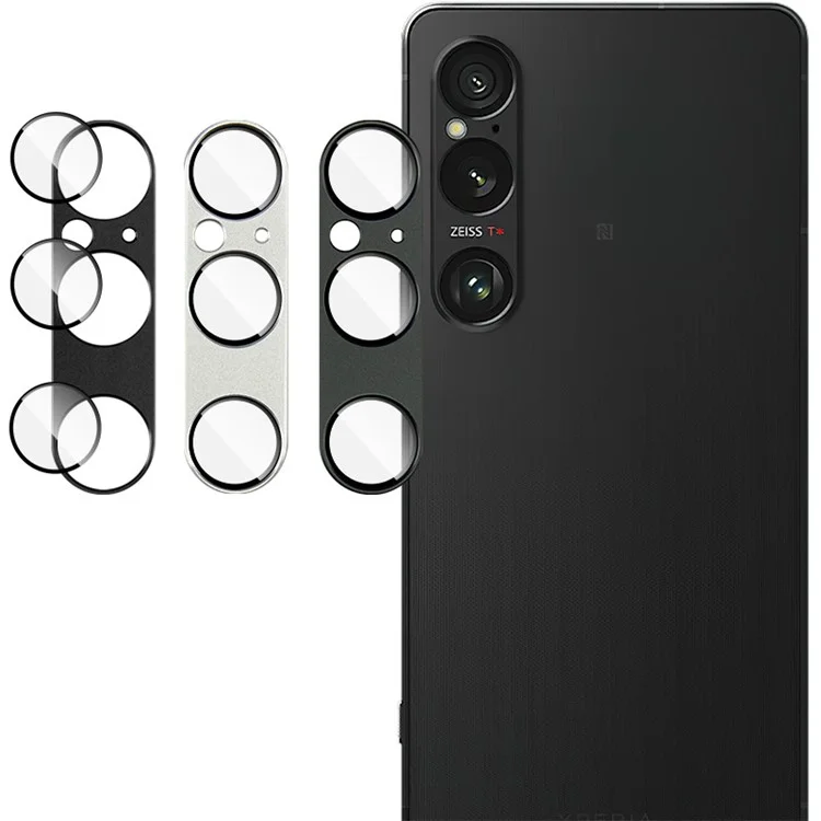 IMAK For Sony Xperia 1 VI Camera Lens Protector Metal+Tempered Glass Lens Film - Black