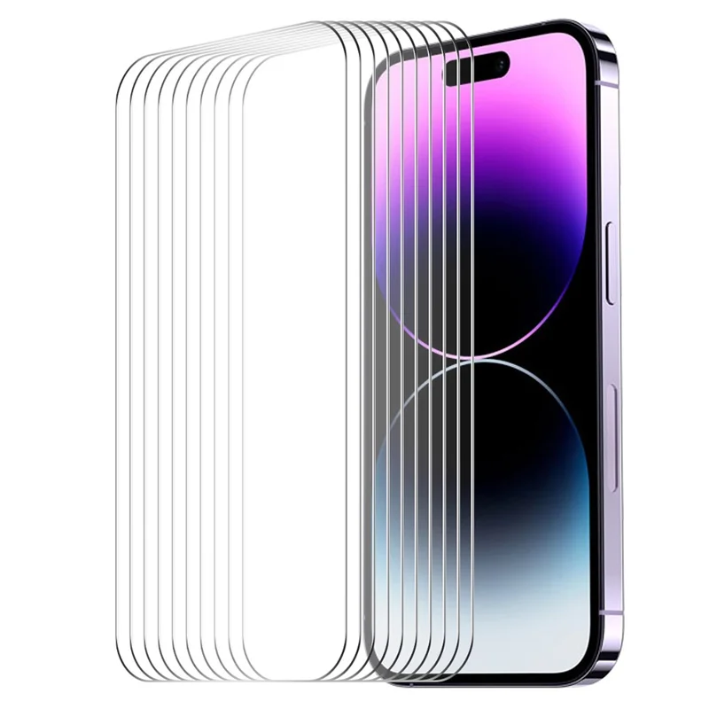 ENKAY HAT PRINCE 10 قطع لهاتف iPhone 16 Plus / 15 Plus واقي شاشة من زجاج عالي السيليكون والألومنيوم