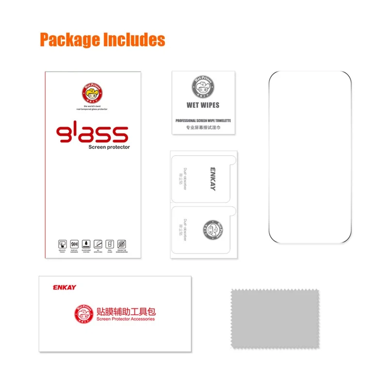 ENKAY HAT PRINCE For iPhone 16 Anti-scratch High Aluminium-silicon Glass Film 0.26mm 2.5D