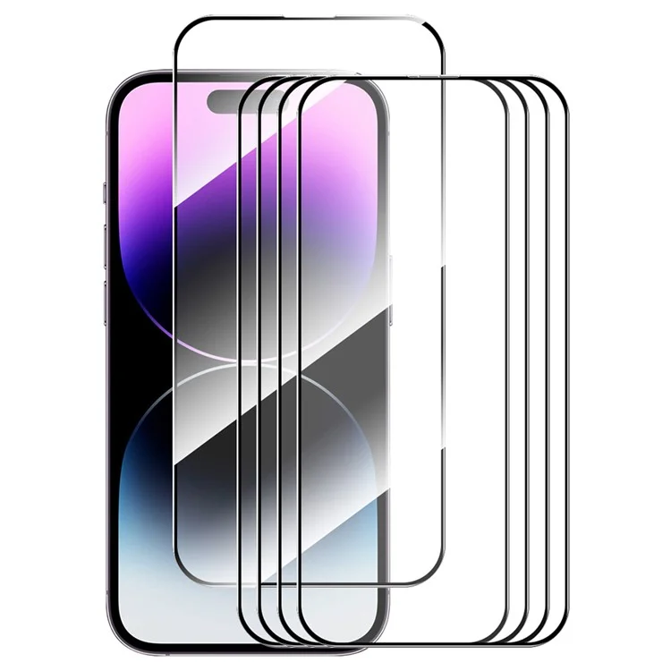 ENKAY HAT PRINCE 5Pcs Per iPhone 16 Pro Max Protezione Dello Schermo 0,26 mm Pellicola in Vetro Stampata ad Alta Resistenza in Alluminio-Silicio