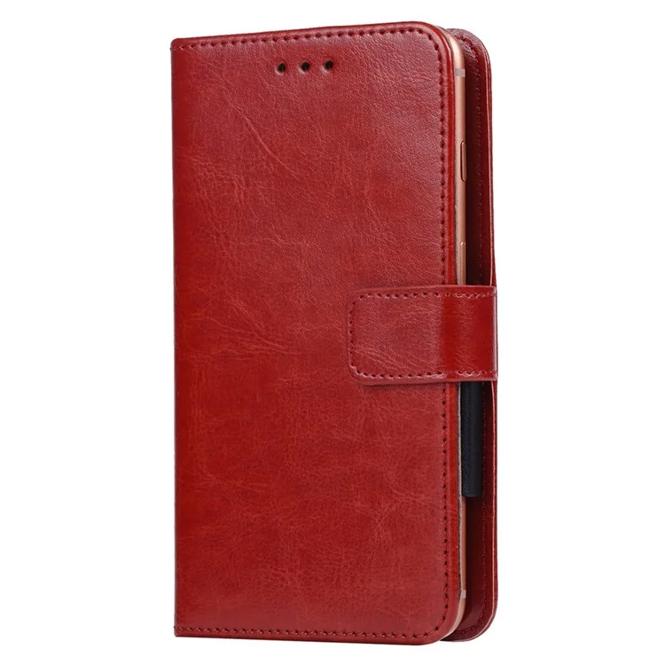 Universal Leather Case for 5.8 - 6.7 inch Phone, Inner Clamp Clip Design Wallet Anti-scratch Cellphone Cover, Size XXL: 19.5x17cm - Brown