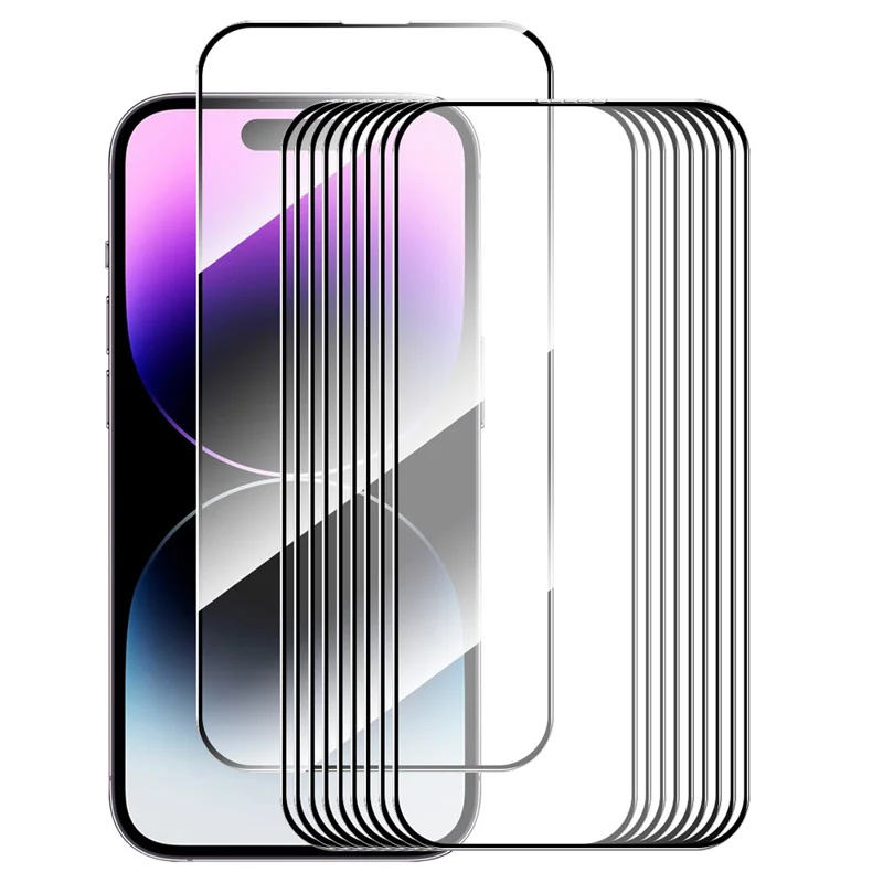 ENKAY HAT PRINCE 10 szt. na iPhone 16 Plus / 15 Plus, ochrona ekranu, pełna klejona, z nadrukiem jedwabnym, pełny zakrywacz