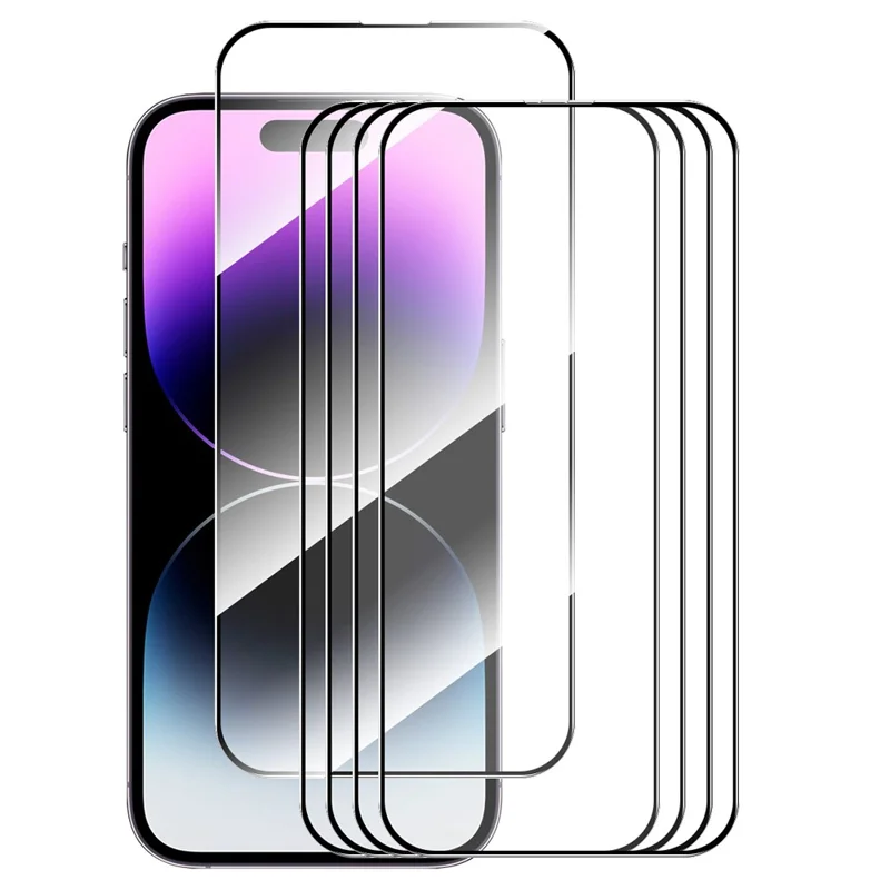 ENKAY HAT PRINCE 5 stk til iPhone 16 Plus / 15 Plus Skærmbeskytter 0,26 mm Silkeprint Højt aluminium-silicium glasfilm