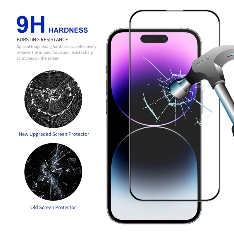 ENKAY HAT PRINCE 5 stk til iPhone 16 Plus / 15 Plus Skærmbeskytter 0,26 mm Silkeprint Højt aluminium-silicium glasfilm