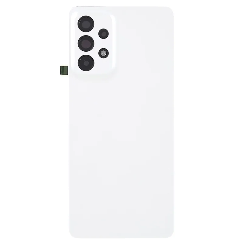 Pour Samsung Galaxy A73 5G A736 Boîtier de batterie avec autocollant adhésif + Couvercle de l'objectif de la caméra (sans logo) - Blanc