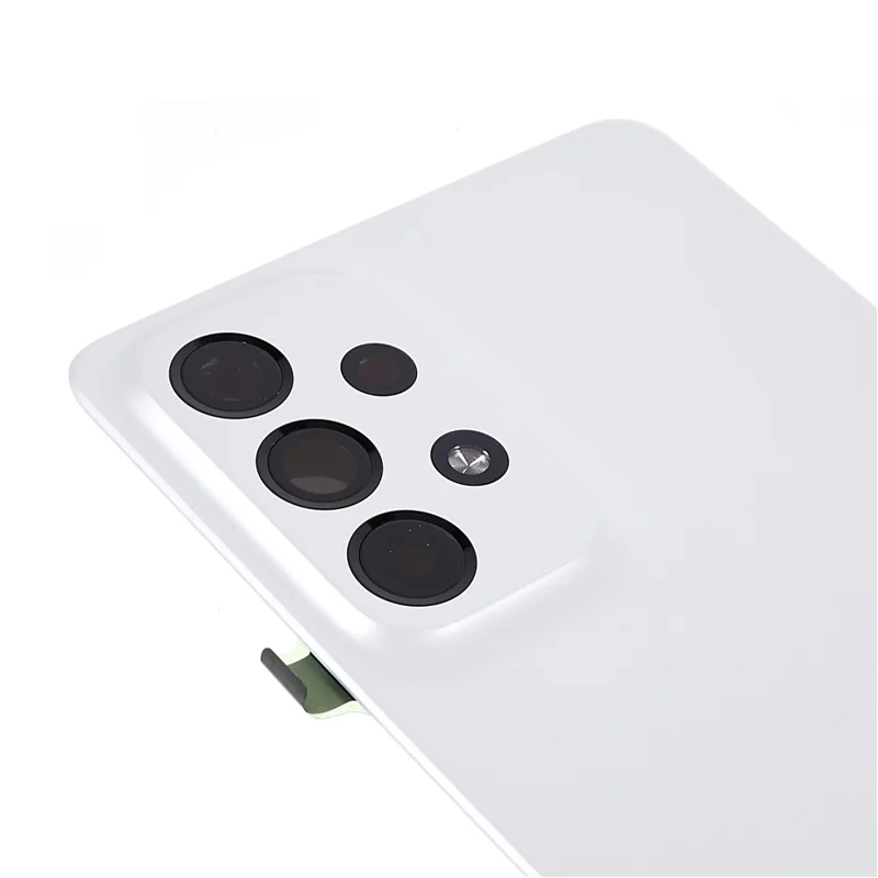 Pour Samsung Galaxy A73 5G A736 Boîtier de batterie avec autocollant adhésif + Couvercle de l'objectif de la caméra (sans logo) - Blanc