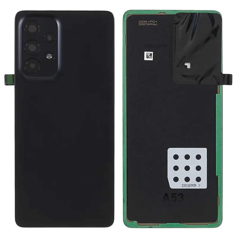 For Samsung Galaxy A53 5G A536 Battery Housing with Adhesive Sticker + Camera Lens Cover (Without Logo) - Black