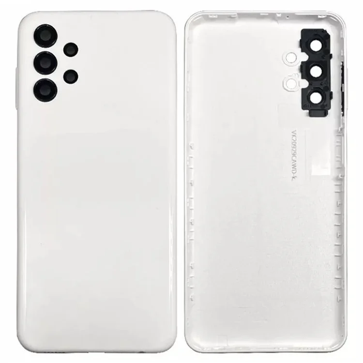 Para Samsung Galaxy A13 4G A135 Batería Carcasa con Cubierta de Lente de Cámara (Sin Logotipo) - Blanco