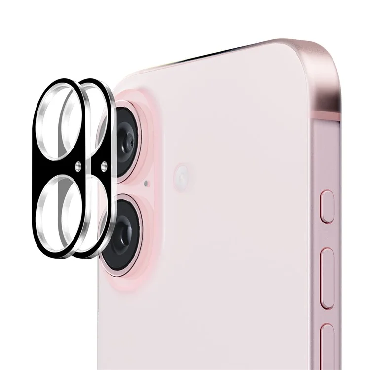 ENKAY HAT PRINCE 2Pcs per iPhone 16 / 16 Plus Pellicola Protettiva per Fotocamera in Vetro Temperato con Stampa Serigrafica