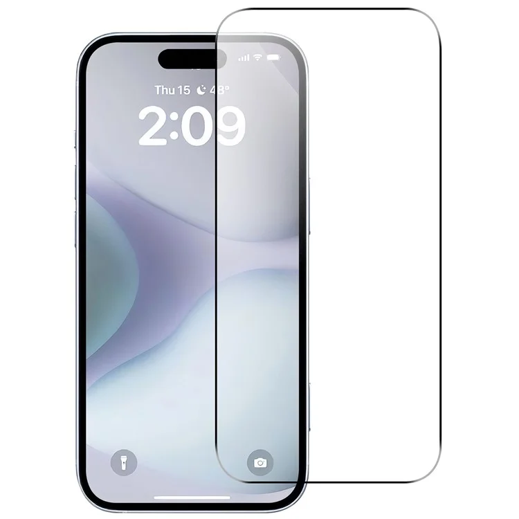 Защитное стекло для экрана iPhone 16, 2.5D, с закругленными краями, HD, прозрачное