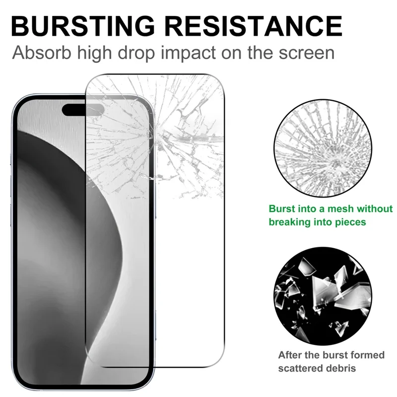 For iPhone 16 Pro Max Clear Tempered Glass Screen Protector Anti-Explosion Film + Camera Lens Protector