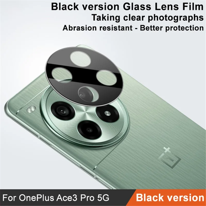 IMAK For OnePlus Ace 3 Pro 5G Camera Lens Film Tempered Glass Lens Protector (Black Version)