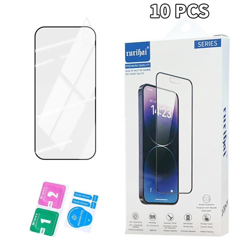 RURIHAI 10Pcs For Google Pixel 9 Pro Secondary Hardening Screen Protector Full Glue Adhesive