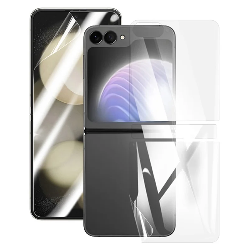 RURIHAI For Samsung Galaxy Z Flip7 FE 5G / Z Flip6 5G PET Screen Film Kit Front and Back Cover Protector