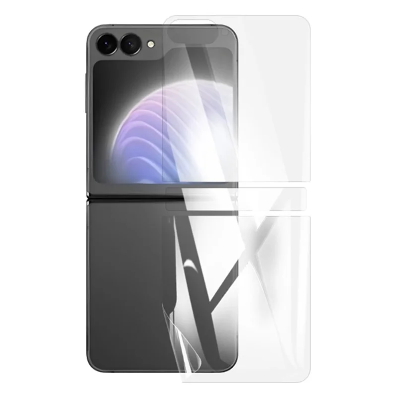 RURIHAI For Samsung Galaxy Z Flip7 FE 5G / Z Flip6 5G PET Screen Film Kit Front and Back Cover Protector