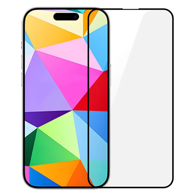 RURIHAI For iPhone 16 Pro Full Screen Protector Electroplated Fingerprint-Resistant Coating