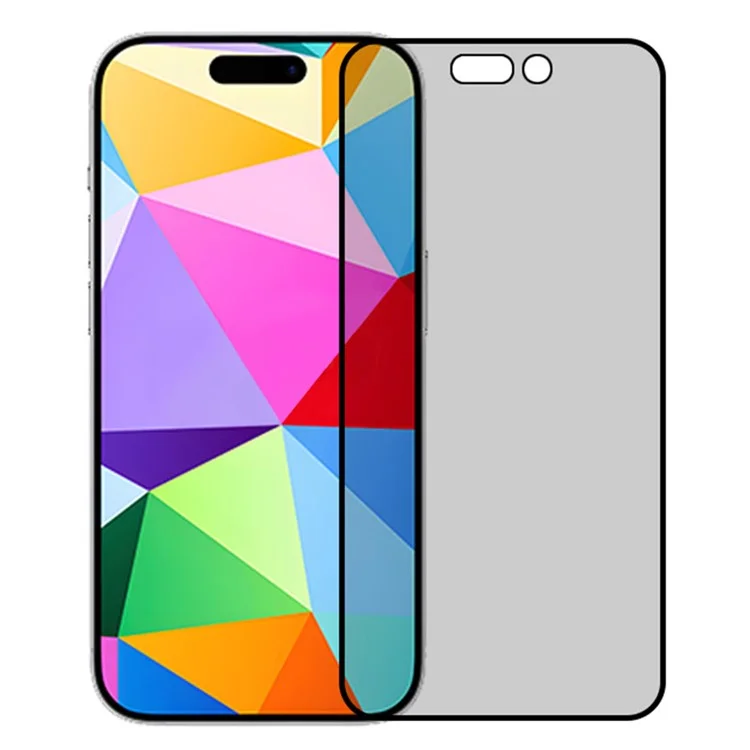 RURIHAI For iPhone 16 Pro Anti-Peep Screen Protector High Aluminum-Silicon Glass Full Cover