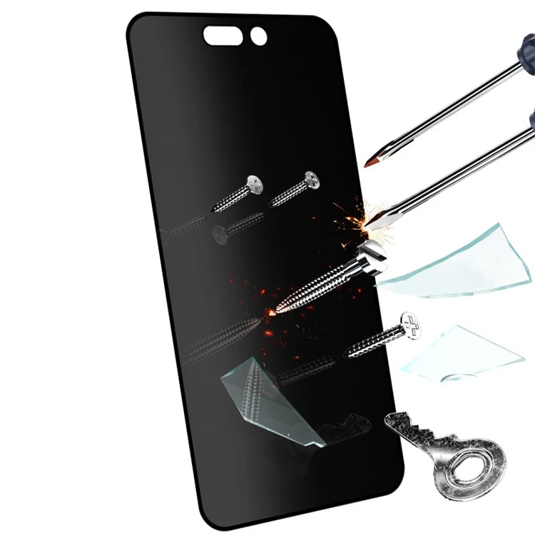 RURIHAI For iPhone 16 Pro Anti-Peep Screen Protector High Aluminum-Silicon Glass Full Cover