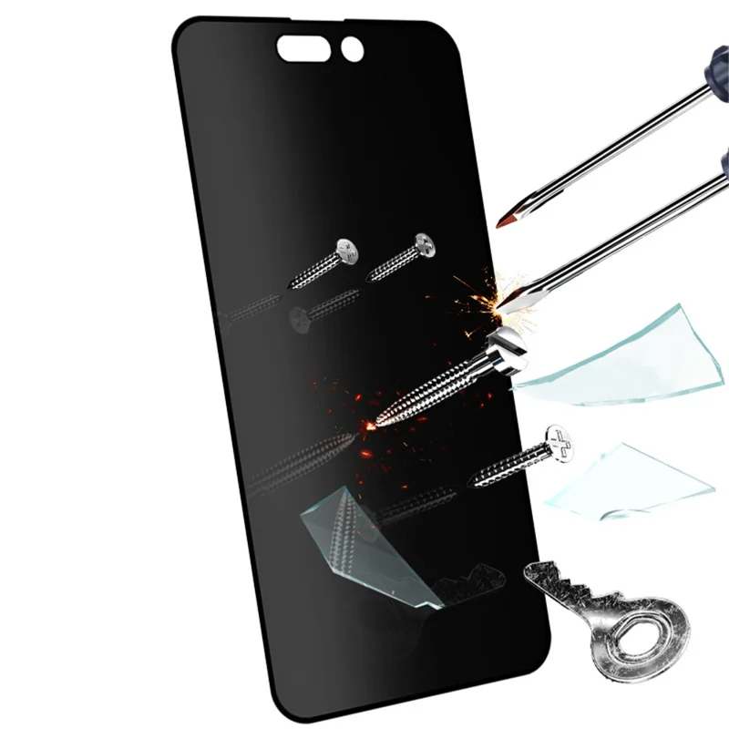 RURIHAI Per iPhone 16 Anti-Spy Screen Protector Privacy Protection 0.2mm 2.5D