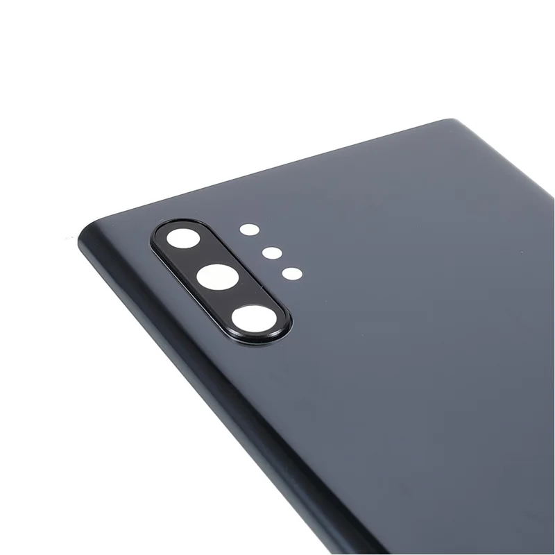 Pour Samsung Galaxy Note 10 Plus 4G N975 / Note 10 Plus 5G N976 Boîtier de batterie avec autocollant adhésif + Couvercle d'objectif de caméra - Noir