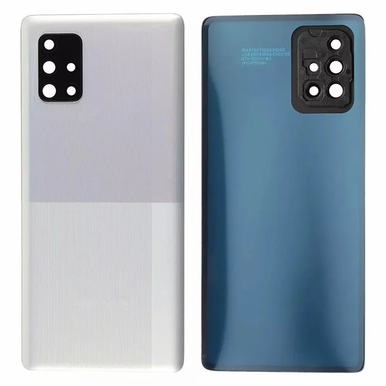 For Samsung Galaxy A71 5G SM-A716 Battery Housing with Adhesive Sticker+Camera Lens Cover - White