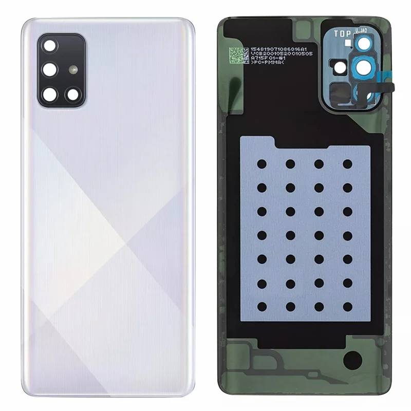 For Samsung Galaxy A71 4G SM-A715 Battery Housing with Adhesive Sticker+Camera Lens Cover - White