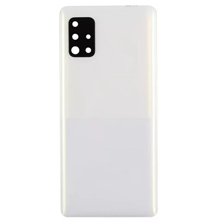 Für Samsung Galaxy A51 5G SM-A516 Batterie-Gehäuse mit Klebestreifen + Kameralinsenabdeckung (ohne Logo) - Weiß