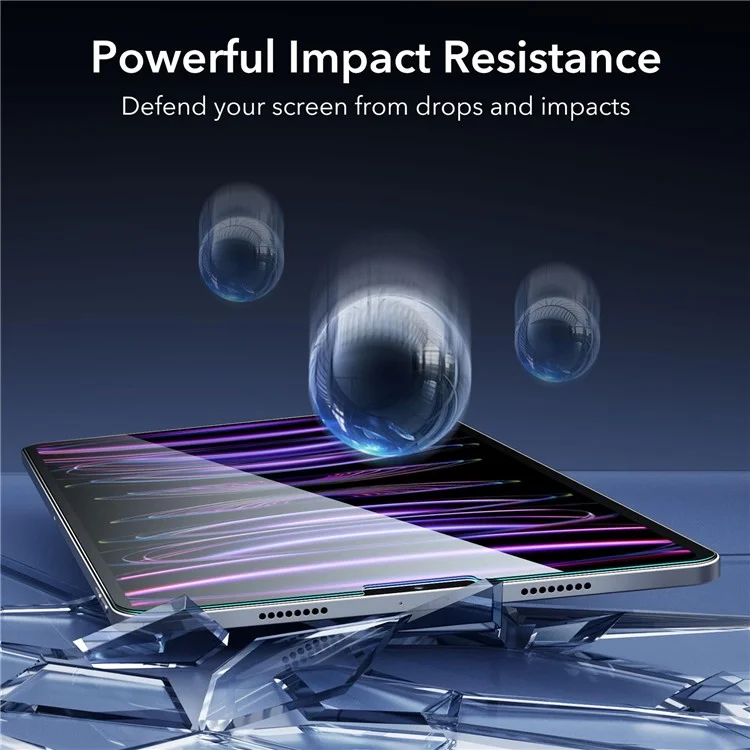 ESR 2Pcs for iPad Pro 12.9 (2018) / (2020) / (2021) / (2022) Screen Protector Tempered Glass Film with Alignment Tray