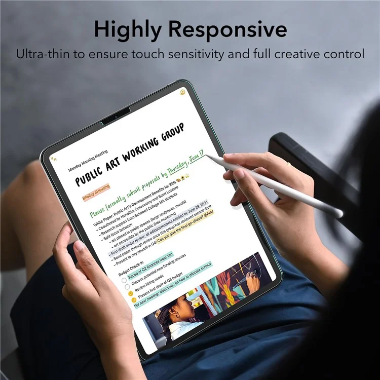 ESR 2Pcs for iPad Pro 12.9 (2018) / (2020) / (2021) / (2022) Screen Protector Tempered Glass Film with Alignment Tray