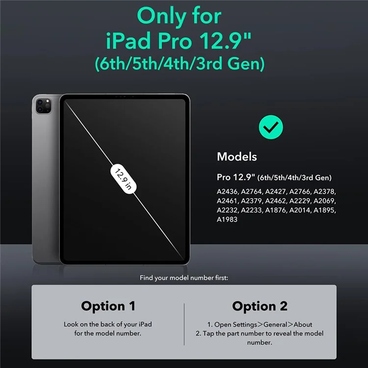 ESR 2Pcs for iPad Pro 12.9 (2018) / (2020) / (2021) / (2022) Armorite Screen Protector with Alignment Tray HD Tempered Glass