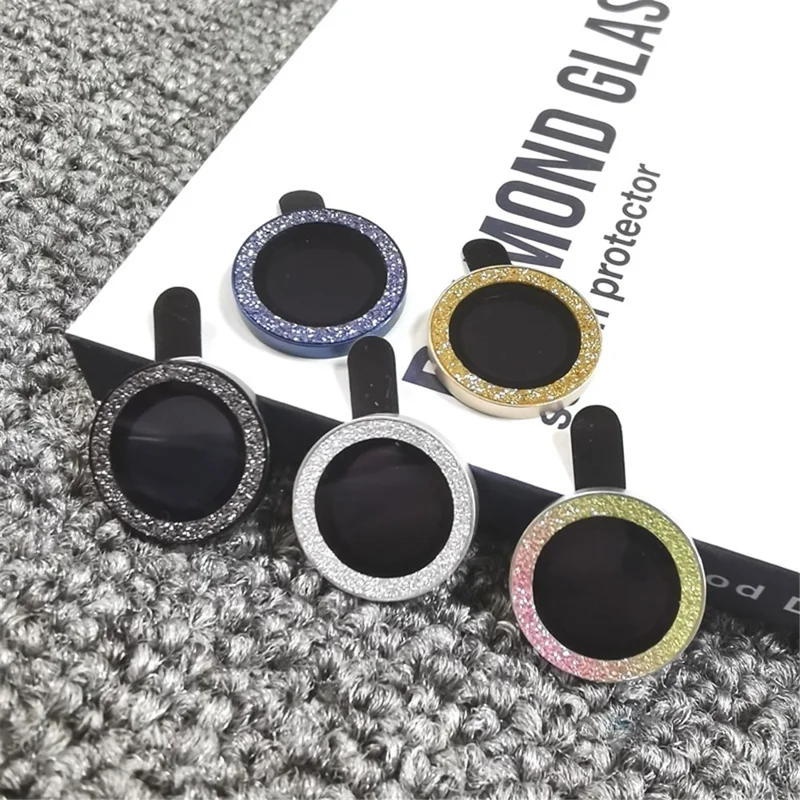 For iPhone 11 6.1 inch 2Pcs / Set Tempered Glass Camera Lens Protector Fine Glitter Powder Design Lens Protective Film - Colorful