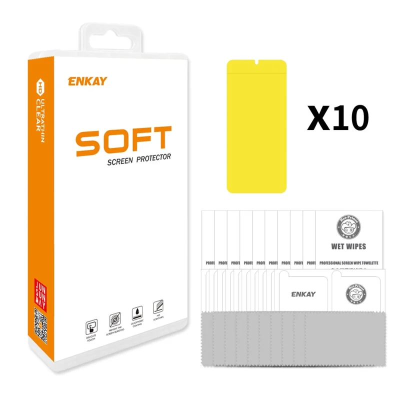ENKAY HAT PRINCE 10Pcs For Xiaomi Poco F6 5G / Redmi Turbo 3 5G Screen Protector Hydrogel Film