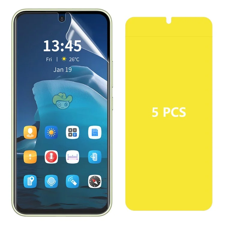 ENKAY HAT PRINCE 5Pcs For Xiaomi Poco X6 Neo 5G Protector de Pantalla Película de Hidrogel HD Transparente con Pegamento Completo