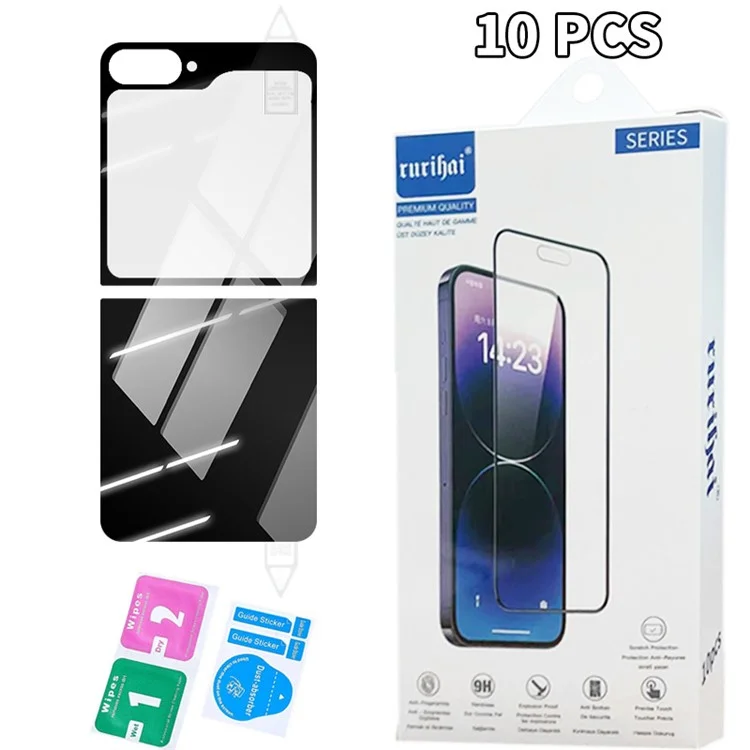 RURIHAI 10 Sets per Samsung Galaxy Z Flip6 5G Rear Full Screen Protector Back Cover Film Full Glue
