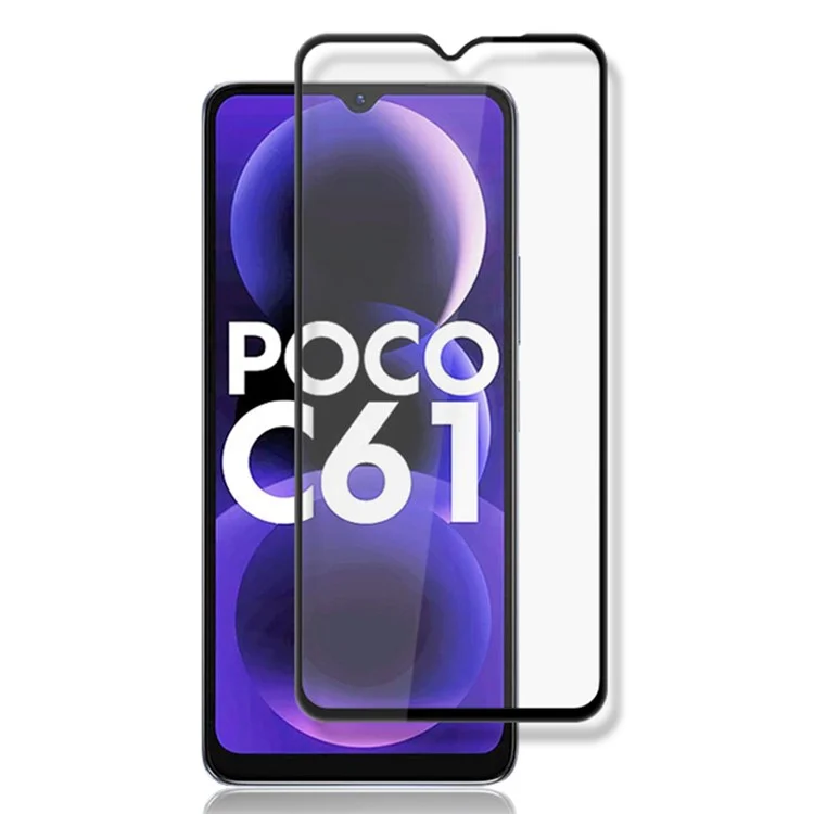 AMORUS For Xiaomi Poco C61 4G / Redmi A3 4G Screen Protector Anti Scratch Tempered Glass Film - Black