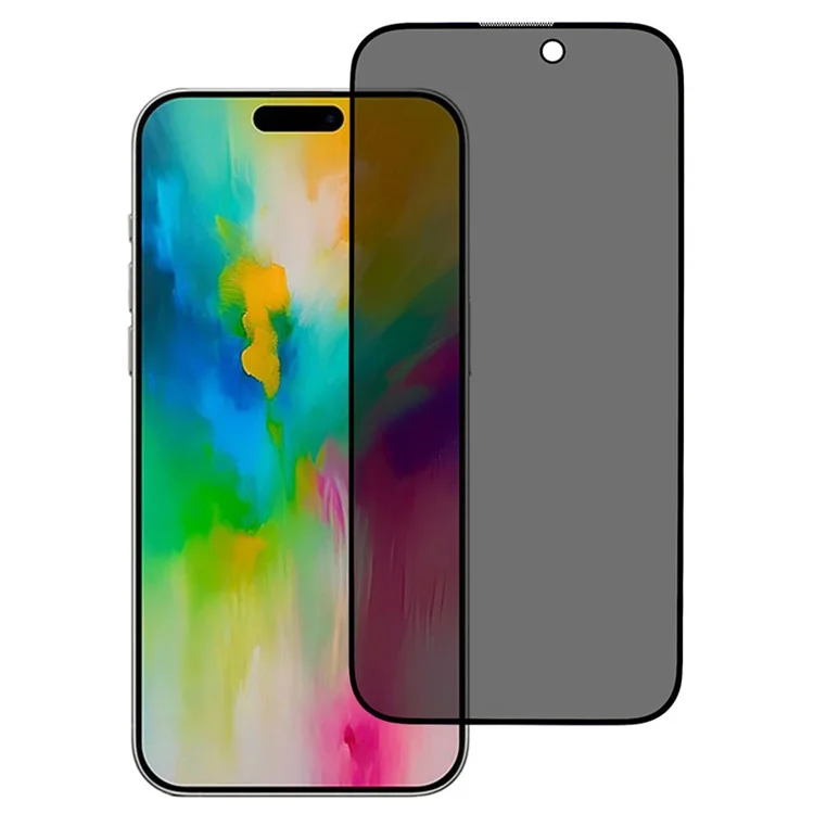 Для iPhone 16 Full Glue Screen Protector Anti-Spy Tempered Glass Screen Film with Anti-Dust Net