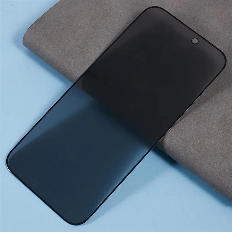 For iPhone 16 Matte Silk-Printing Tempered Glass Film 180-Degree Anti-Spy Screen Protector