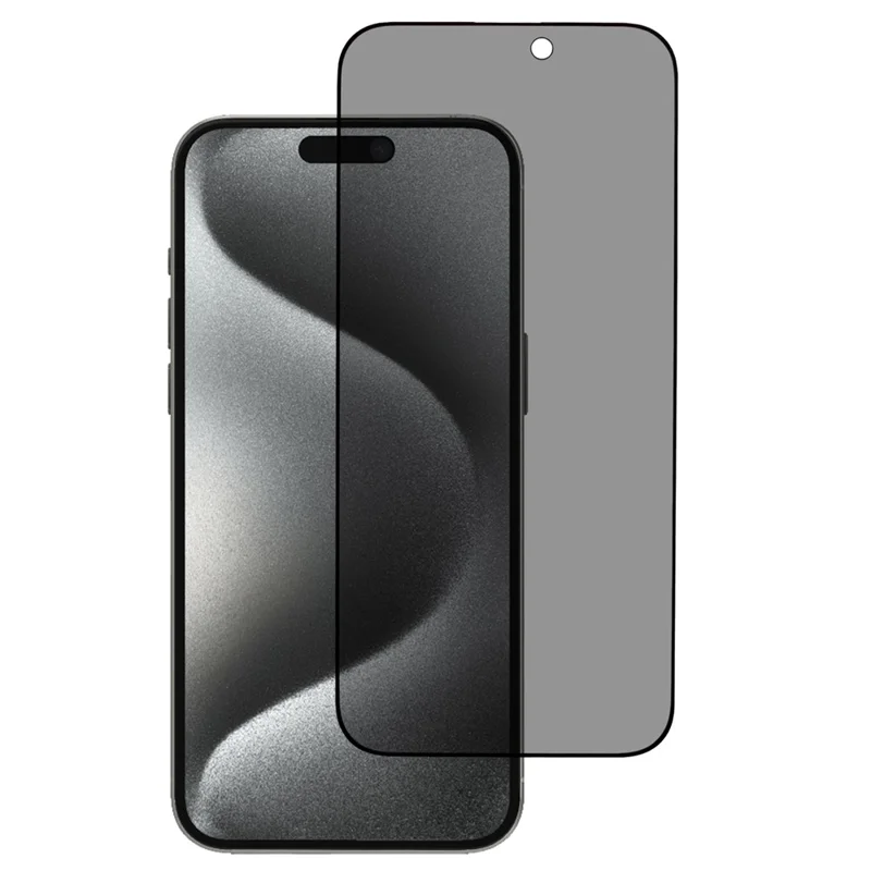 For iPhone 16 Pro Max 180-Degree Anti-Spy Screen Protector Matte Silk-Printing Tempered Glass Film
