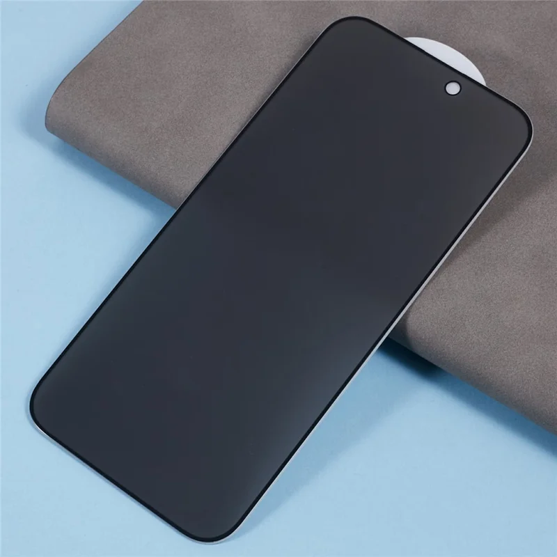 For iPhone 16 Pro Max 180-Degree Anti-Spy Screen Protector Matte Silk-Printing Tempered Glass Film