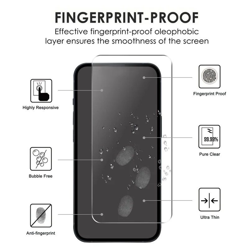 2Pcs For iPhone 16 HD Clear Screen Protector Anti-explosion 2.5D Arc Edge Tempered Glass Screen Film