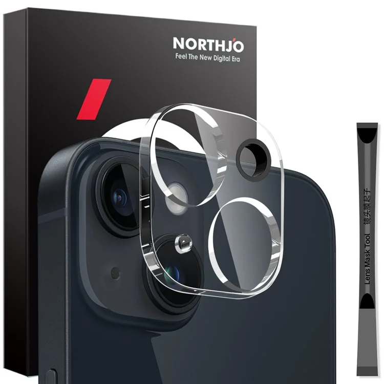 NORTHJO Para iPhone 14 / 14 Plus Protector de Lente de Cámara Cristal Templado HD Transparente Cobertura 3D Completa