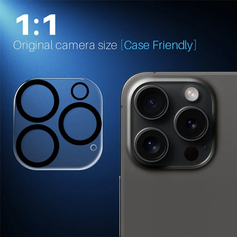 NORTHJO For iPhone 16 Pro / 16 Pro Max Camera Lens Protector Black Circles Tempered Glass HD Clear 3D Full Coverage